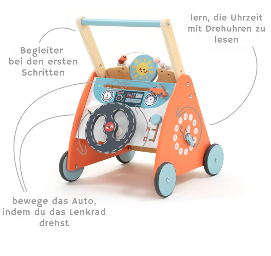 Montessori Lauflernwagen Holz Baby Motorikwagen Lernspielzeug