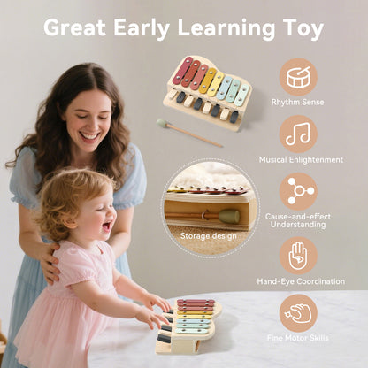 Holz Xylophon und Klavier f¨¹r Kinder ¨C Montessori Musikspielzeug ab 1 Jahr