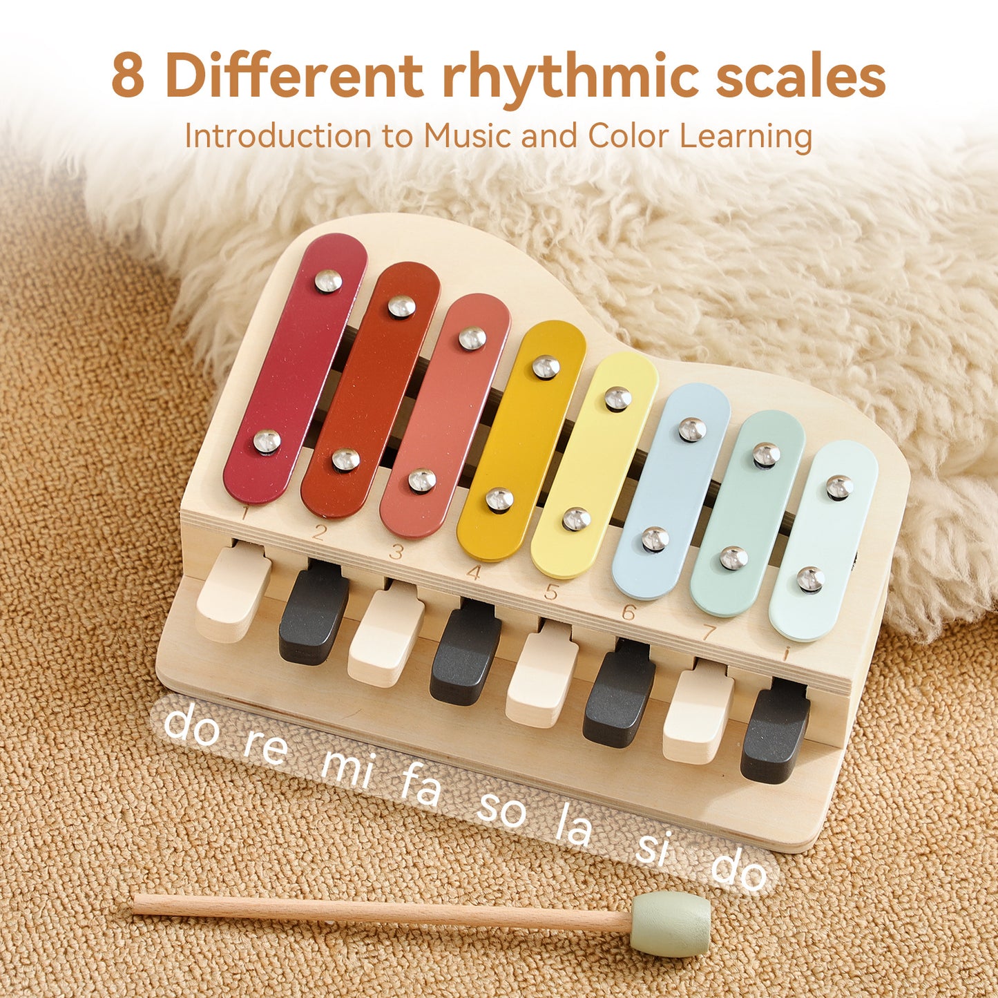 Holz Xylophon und Klavier f¨¹r Kinder ¨C Montessori Musikspielzeug ab 1 Jahr