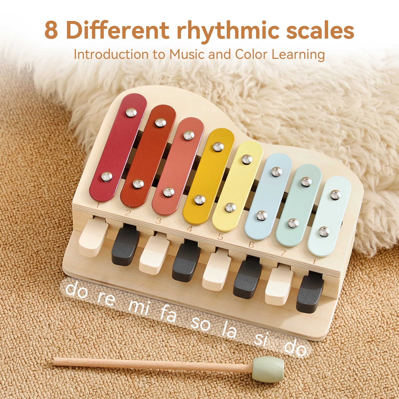 Holz Xylophon und Klavier f¨¹r Kinder ¨C Montessori Musikspielzeug ab 1 Jahr
