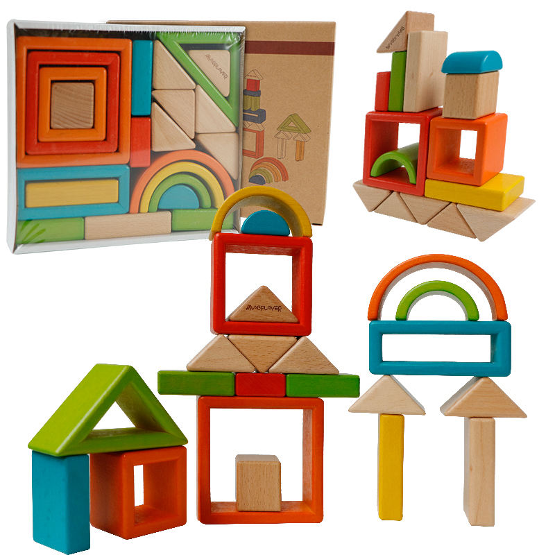 MontessoriLernwelt Holzbausteine Set p?dagogisches Montessori Spielzeug