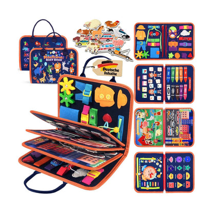 MontessoriLernwelt Busy Board Quiet Book – Montessori Beschäftigungsbuch ab 1 Jahr, Reisespiel für Kleinkinder