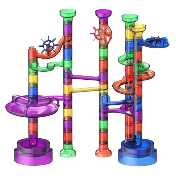 MontessoriLernwelt transparente Kugelbahn für Kinder, 168 Teile Murmelbahn Röhren Bausatz aus ABS, BPA-frei, Montessori Konstruktionsspielzeug