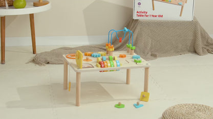 Table d’activités Montessori 8-en-1 – Couleurs macaron et motricité
