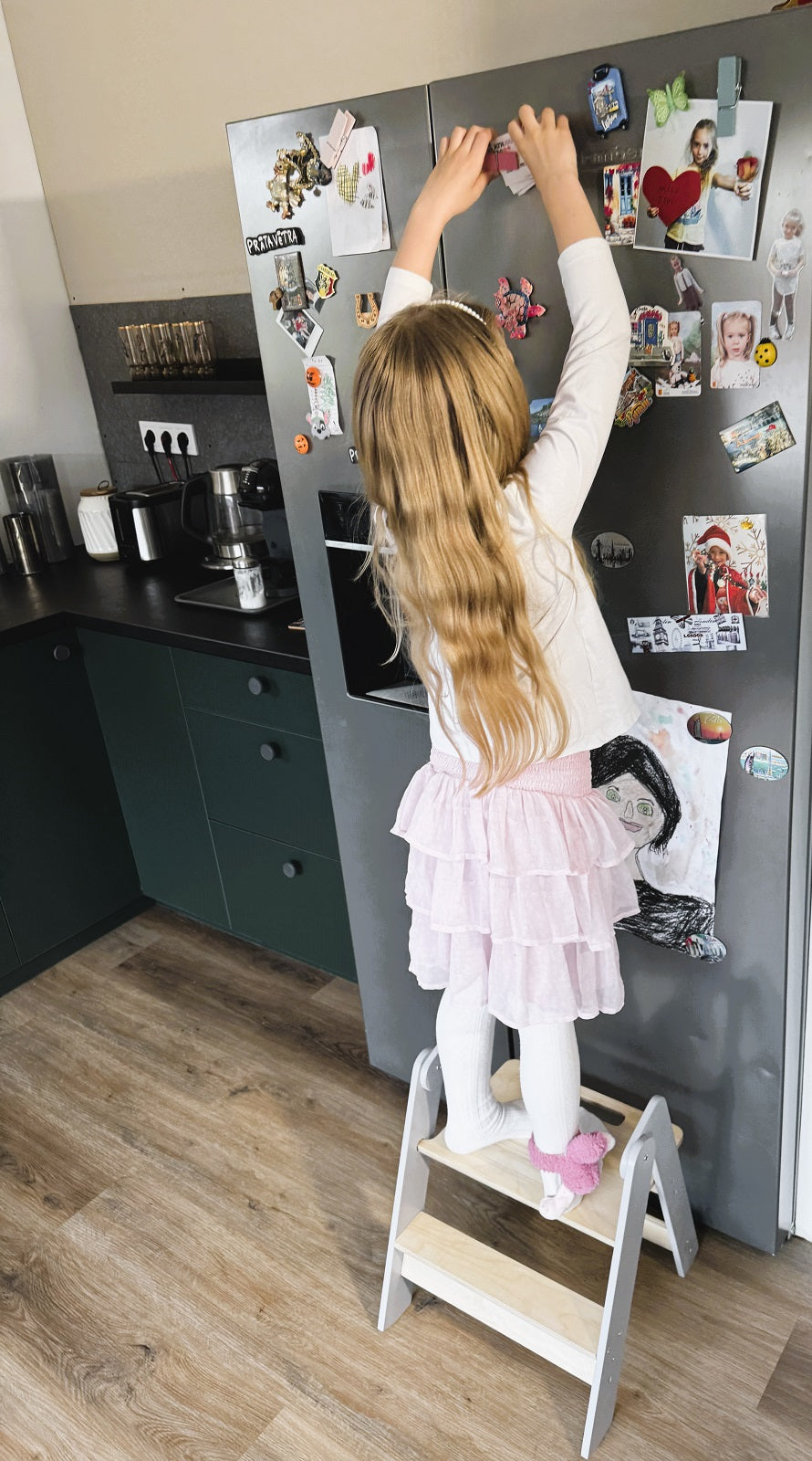 Klappbarer Tritthocker Kinder Holz Küche Badezimmer platzsparend