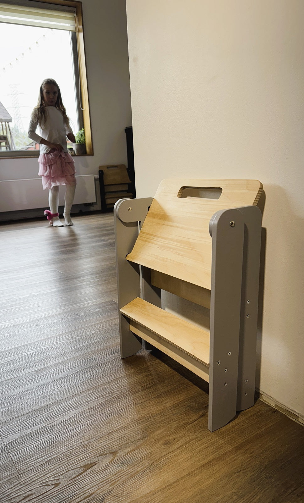 Klappbarer Tritthocker Kinder Holz Küche Badezimmer platzsparend
