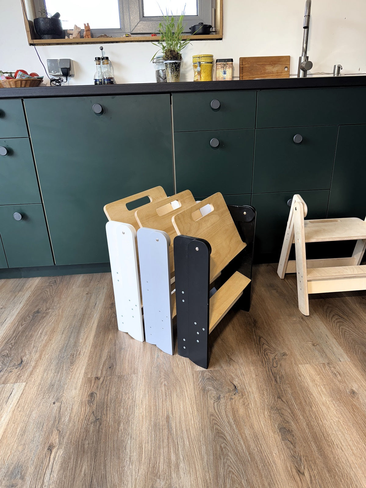 Klappbarer Tritthocker Kinder Holz Küche Badezimmer platzsparend