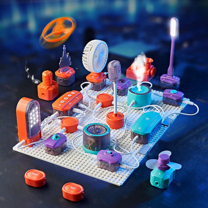 Stromkreis Experiment mit LED Licht und Effekten