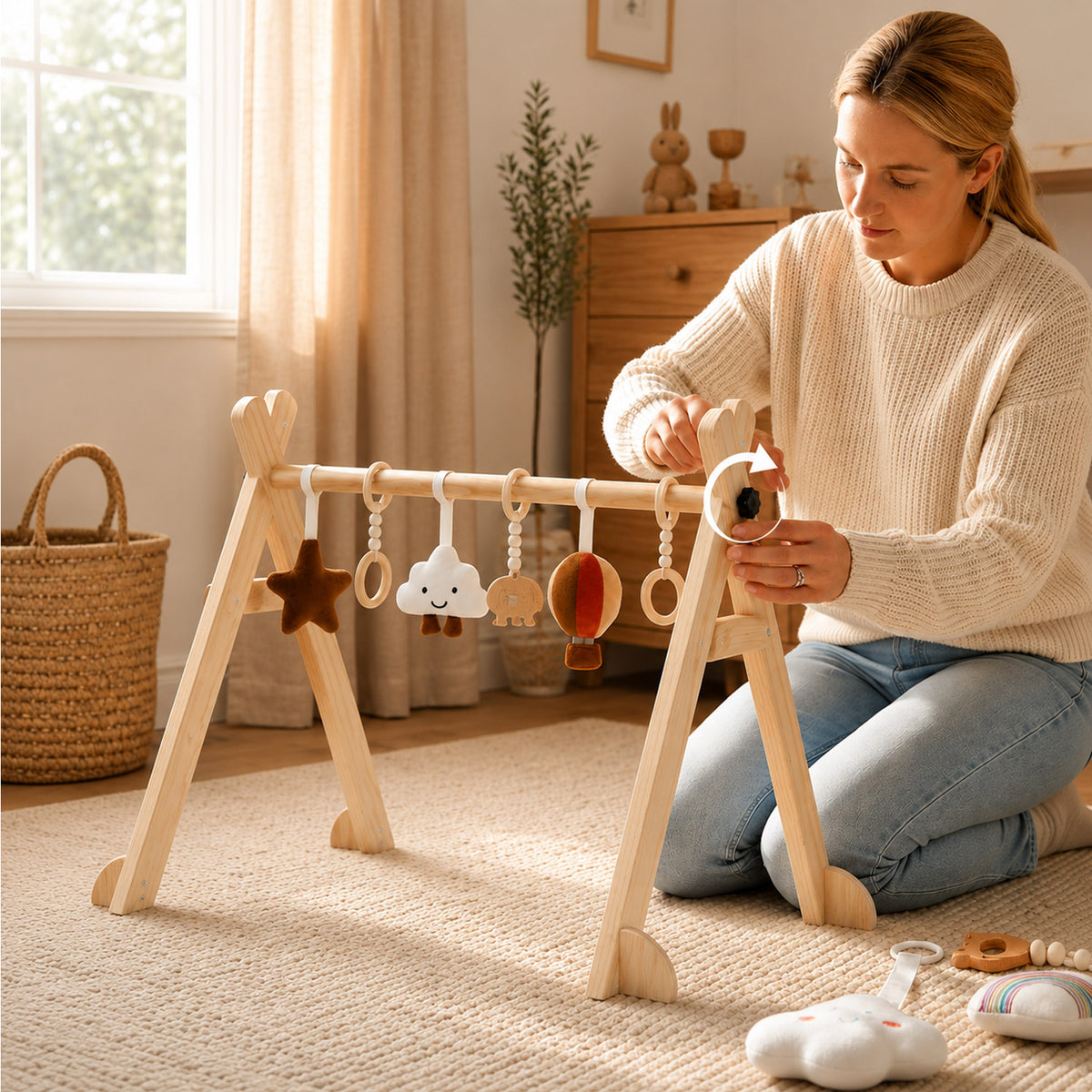 Verstellbares Holz Baby Gym mit praktischer Anpassung