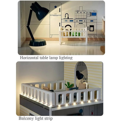 Maison de poupées Montessori en bois – villa à 3 étages avec garage et meubles (XXL)