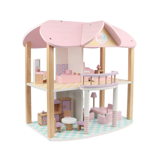 Montessori Puppenhaus Holz offen mit Möbeln Spielhaus Kinder verschiedene Varianten