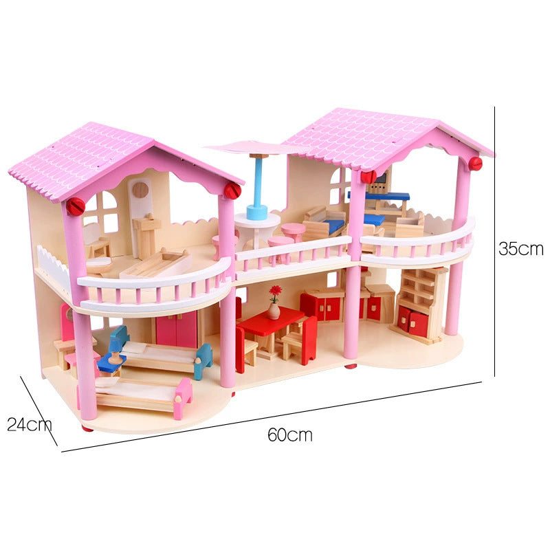 Montessori Puppenhaus Holz offen mit M?beln Spielhaus Kinder verschiedene Varianten