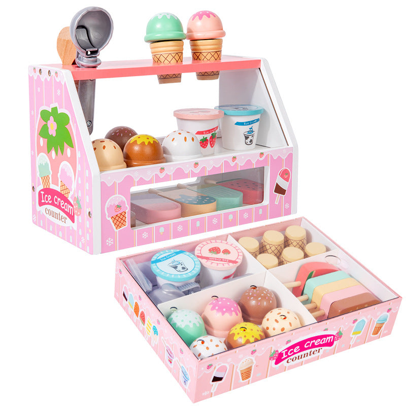 Holz Eisstand Spielzeug Set für Kinder