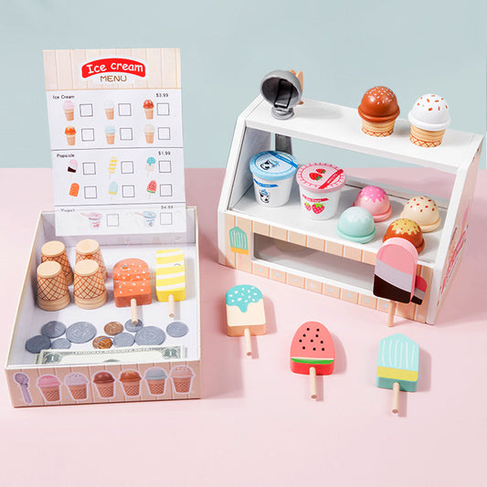 Holz Eisstand Spielzeug Set für Kinder