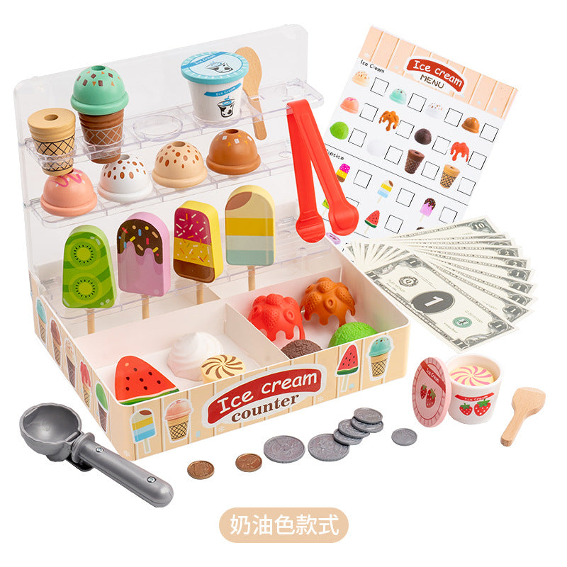 Holz Eisstand Spielzeug Set für Kinder