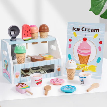 Holz Eisstand Spielzeug Set für Kinder