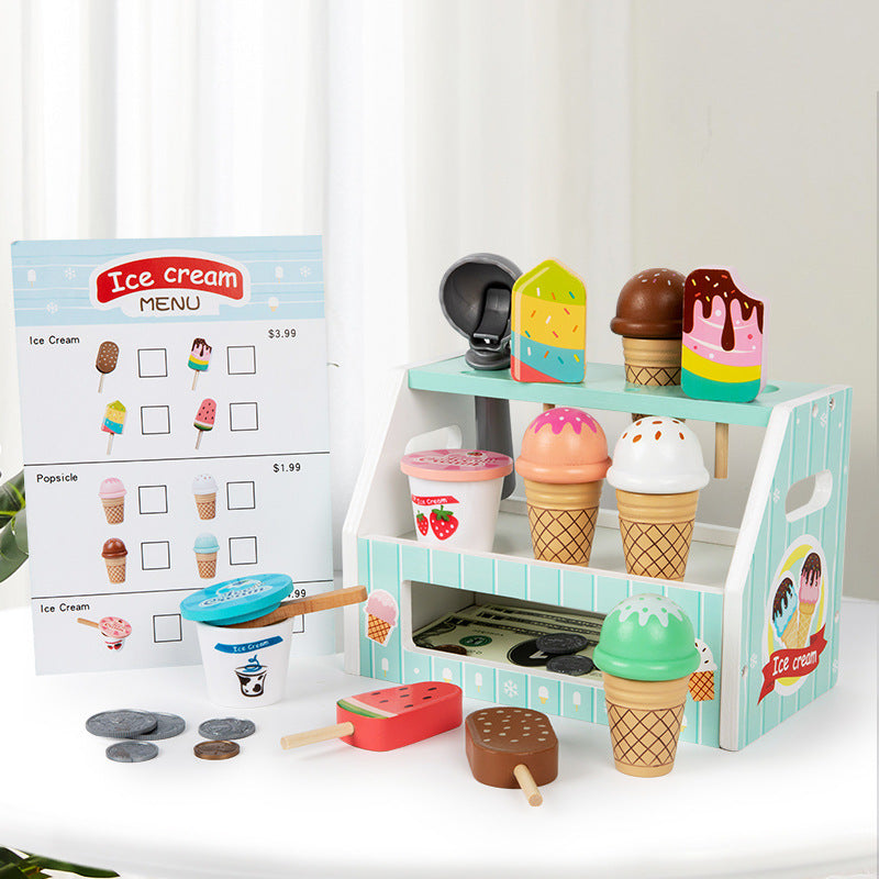 Holz Eisstand Spielzeug Set für Kinder