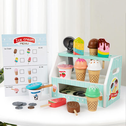 Holz Eisstand Spielzeug Set für Kinder