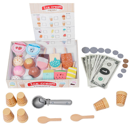 Holz Eisstand Spielzeug Set für Kinder
