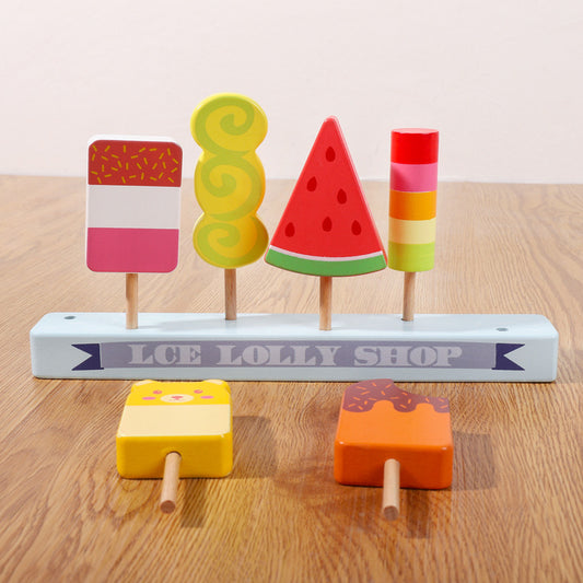 Eis am Stiel Spielzeug aus Holz für Kinder Kaufladen