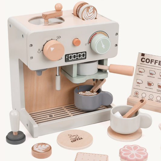 Kinder Kaffeemaschine aus Holz für Rollenspiel und Spielküche Zubehör