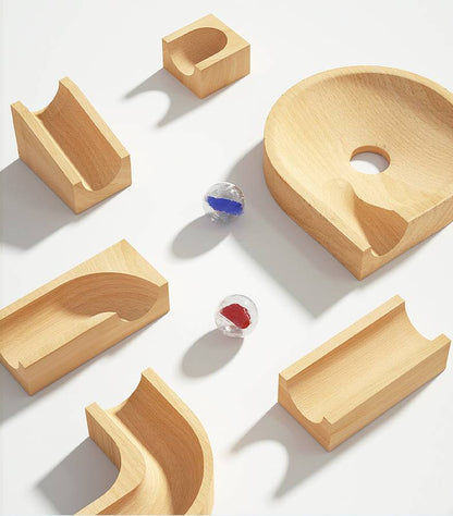 MontessoriLernwelt Murmelbahn Holz – Montessori Kugelbahn Spielzeug für Kinder