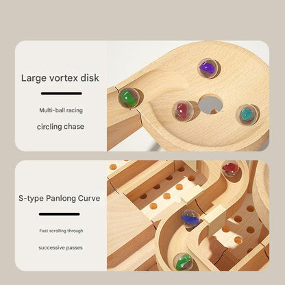 MontessoriLernwelt Murmelbahn Holz – Montessori Kugelbahn Spielzeug für Kinder