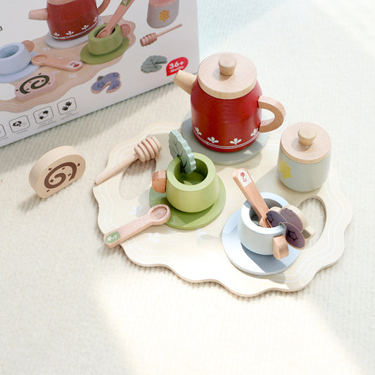 Holz Tee Set für Kinder im Rollenspiel Nachmittagstee
